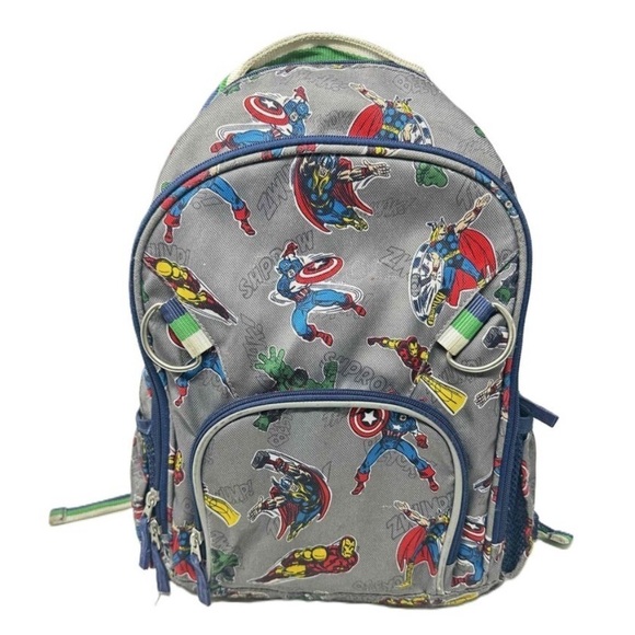 Pottery Barn Kids Marvel Avengers Kids Backpack Grey Superhero School Bag - Picture 1 of 11